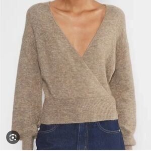 Aritzia Wilfred Dear Sweater Heather Nomad Taupe